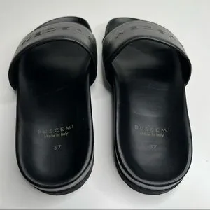 Buscemi | Shoes | Buscemi Black Leather Slides Sandals  display picture 1